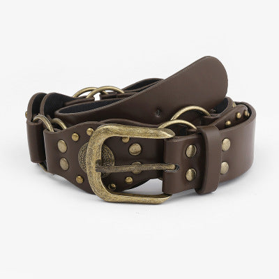 Retro American Hot Girl Rivet Belt