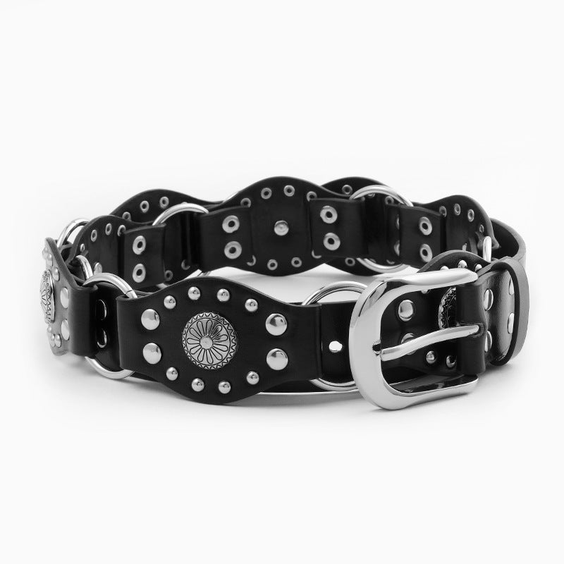 Retro American Hot Girl Rivet Belt